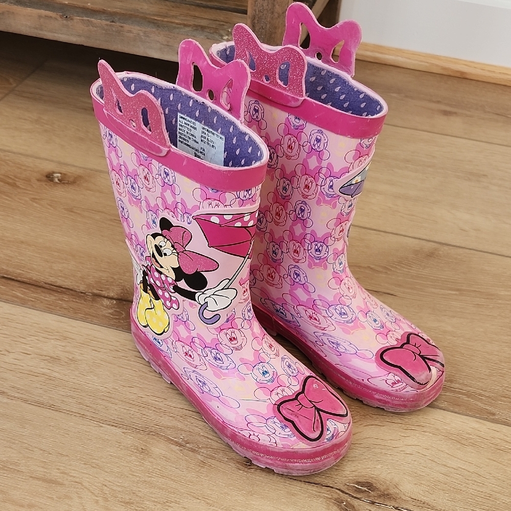 Pink Minnie Mouse Rain Boots, 13-1